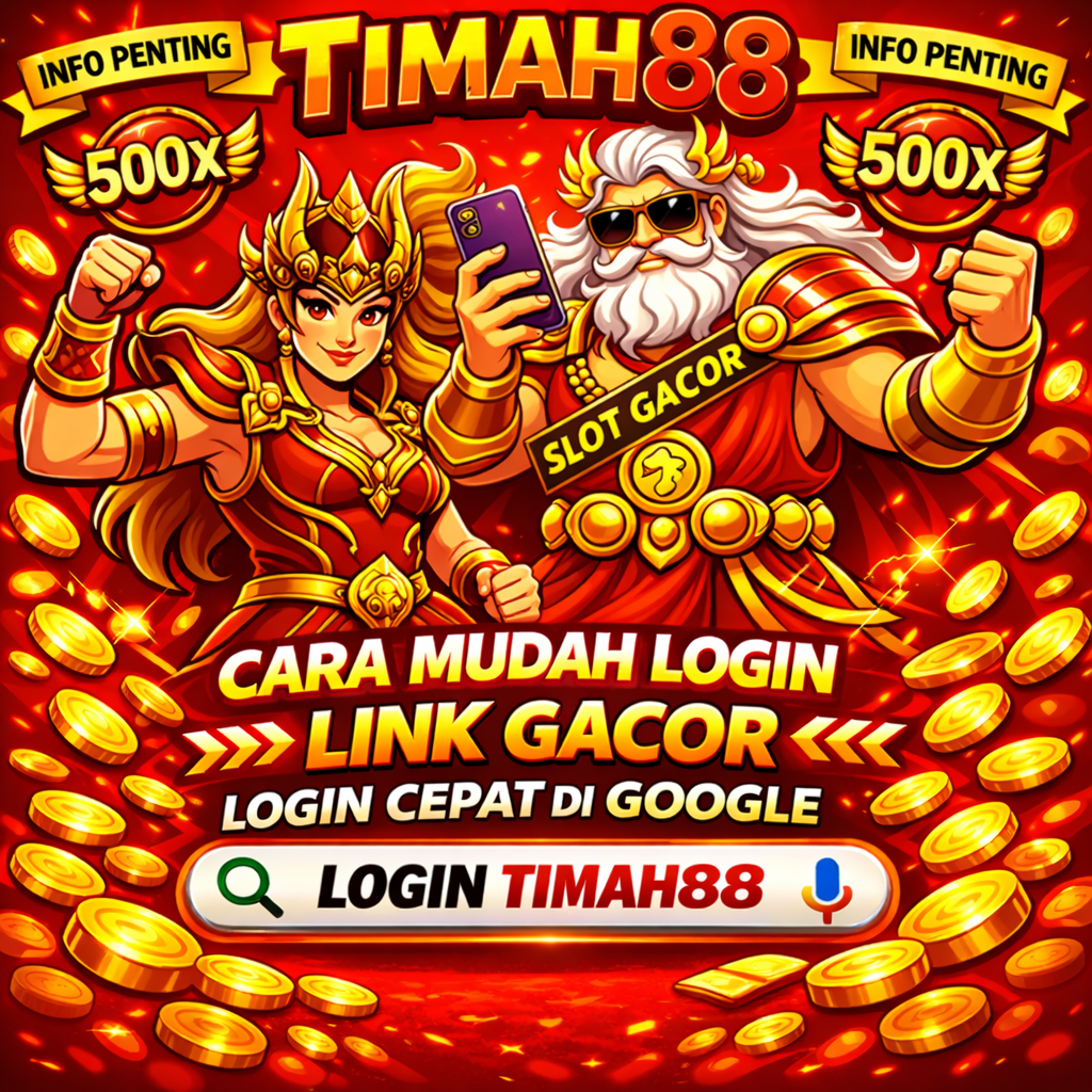 TIMAH88 Princess Merah Kartun 1080x1080 dengan desain slot gacor warna merah dan efek koin emas