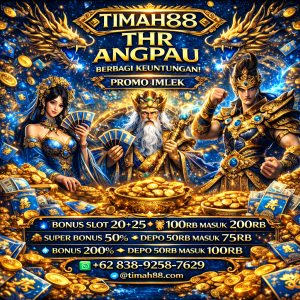 TIMAH88 THR Angpau Promo Imlek dengan nuansa biru dan emas serta bonus slot besar
