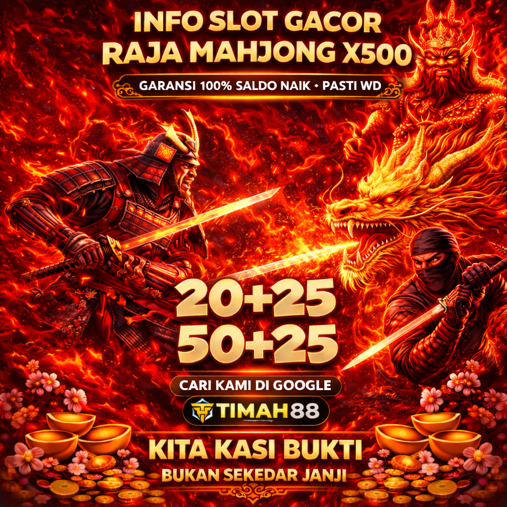 TIMAH88 Raja Mahjong X500 dengan tema samurai melawan naga merah membara