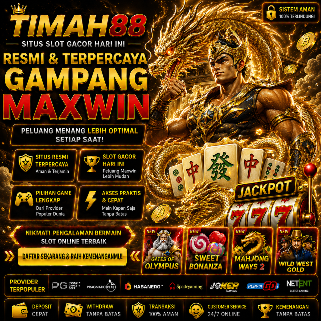 TIMAH88 Mahjong Dragon Gold dengan naga emas melilit simbol mahjong dan peluang maxwin terbesar hari ini