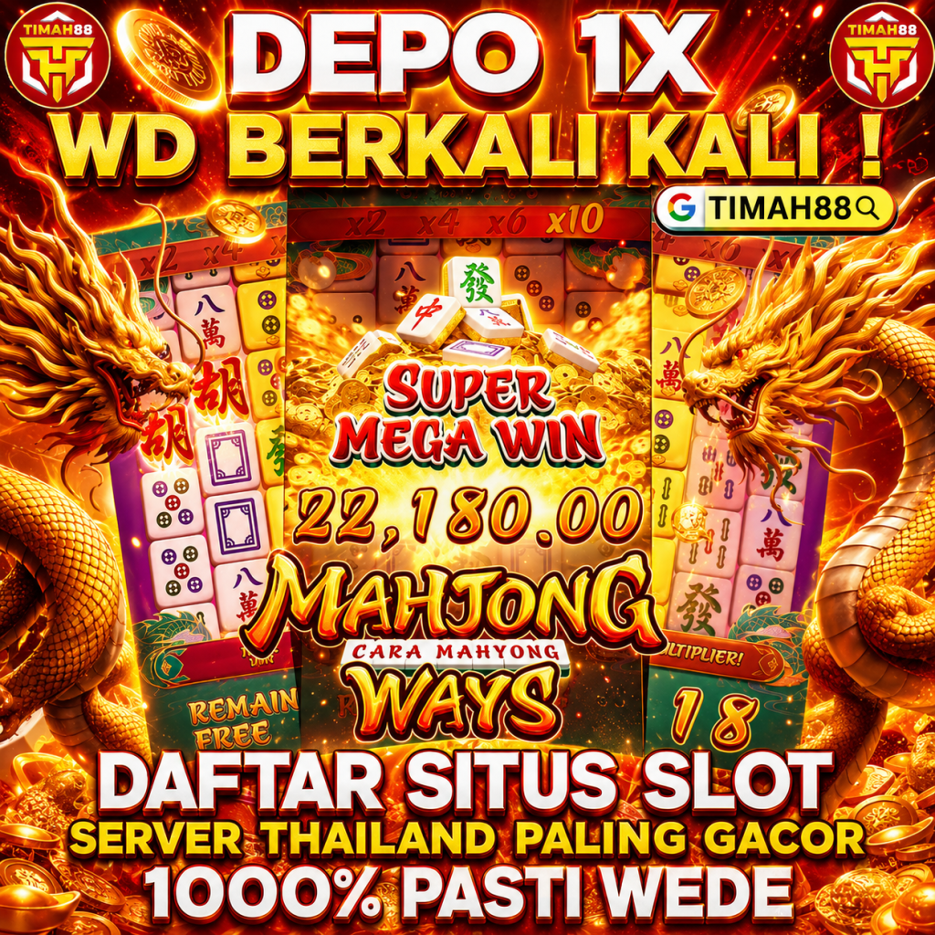 TIMAH88 Mahjong Ways Super Mega Win dengan naga emas dan efek kemenangan besar
