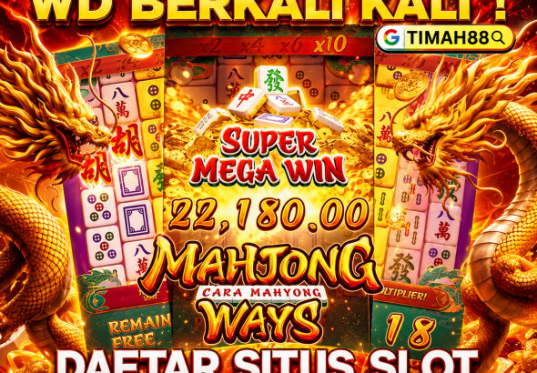 TIMAH88 Mahjong Ways Super Mega Win dengan naga emas dan efek kemenangan besar