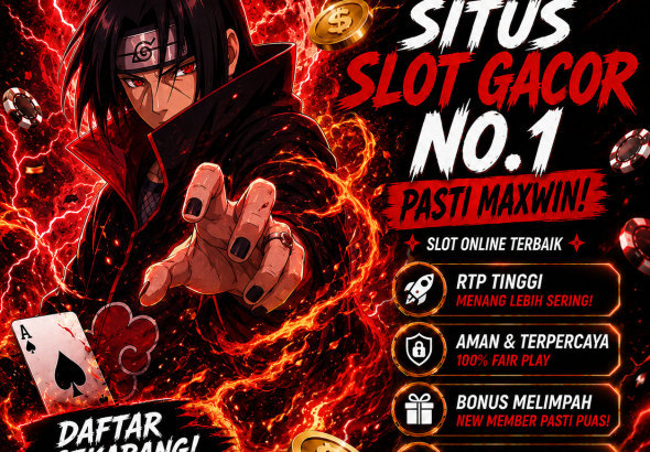 TIMAH88 tema Itachi ukuran 1080x1080 dengan efek petir merah.