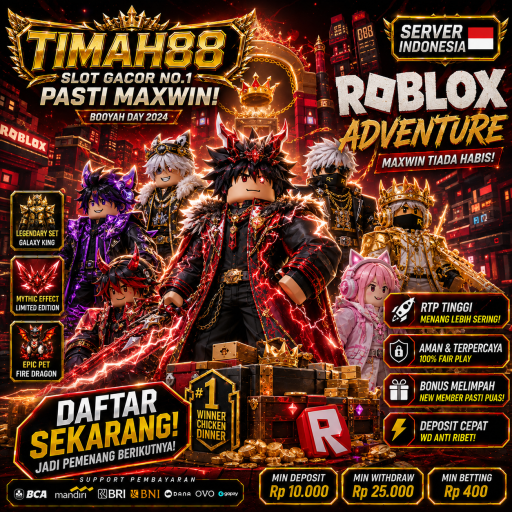 TIMAH88 dengan karakter virtual keren menggunakan outfit futuristik warna merah dan emas